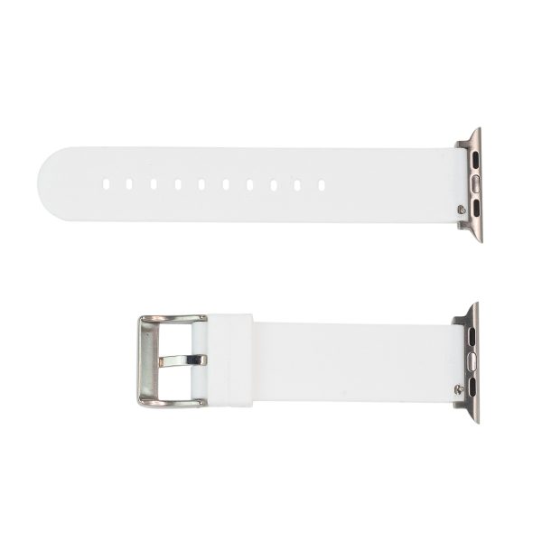 White Solid Silicone Watch Bands for Apple Watch® - Image 3