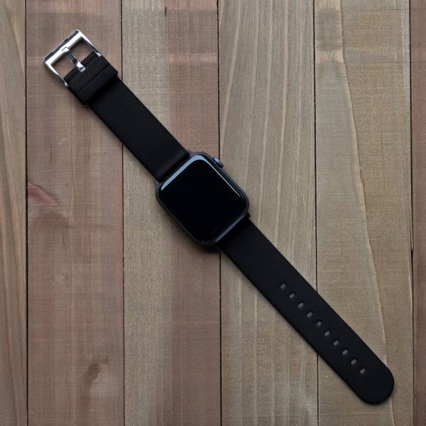 Black Solid Silicone Watch Bands for Apple Watch® - Image 2