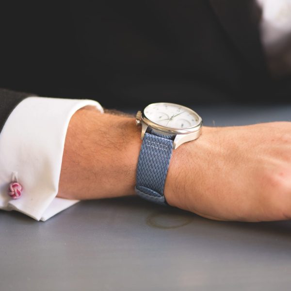 Steel Blue 2-Piece Perlon Watch Bands