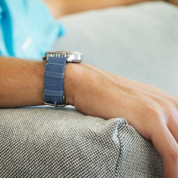 Steel Blue Perlon Watch Strap