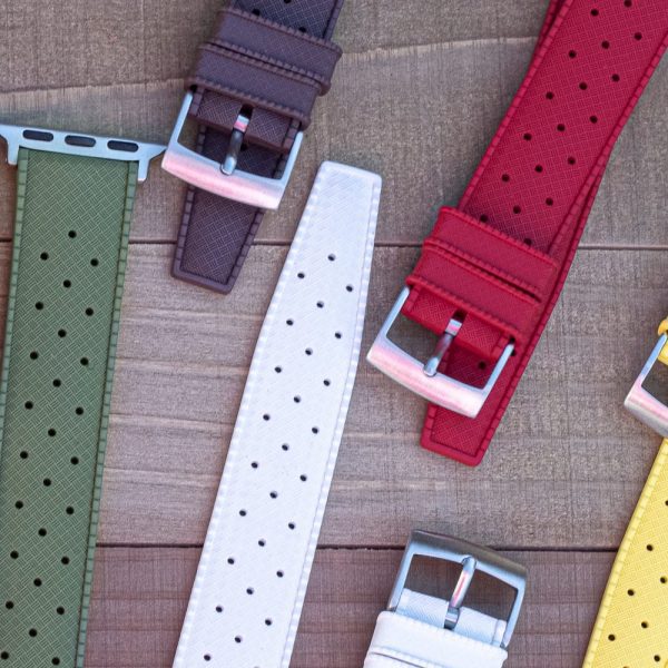 Red Tropical Rubber Watch Bands for Apple Watch<sup>®</sup> - Image 2