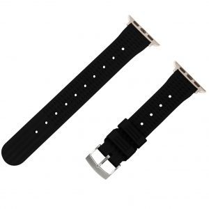 Black Waffle Rubber Watch Bands for Apple Watch<sup>®</sup>
