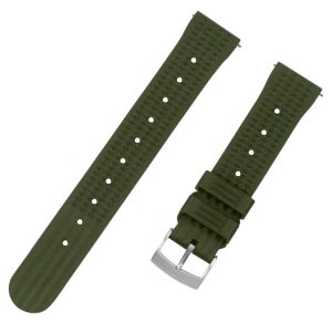 Army Green Waffle Rubber Watch Bands