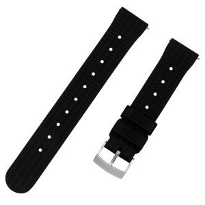 Black Waffle Rubber Watch Bands