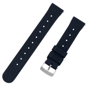 Navy Waffle Rubber Watch Bands