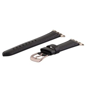 Black Washed Leather Bands for Apple Watch<sup>®</sup> (Gentlemen's)