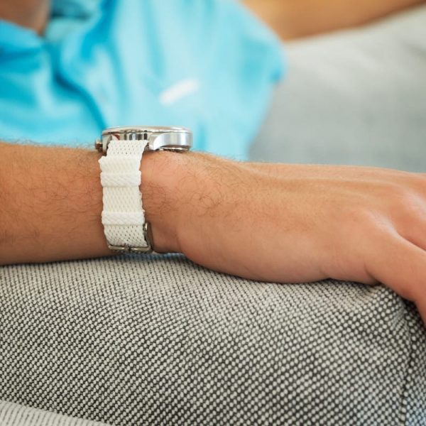 White Perlon Watch Strap - Image 2
