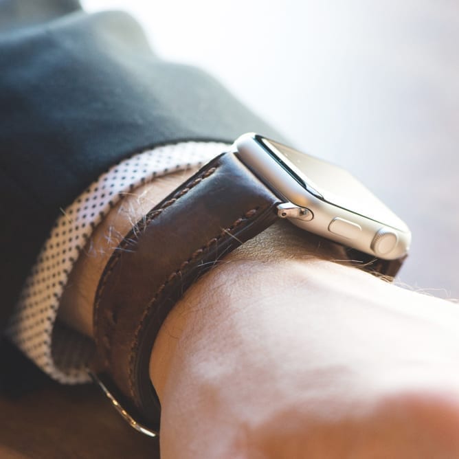 Brown Worn Leather Bands for Apple Watch<sup>®</sup> (Gentlemen's) - Image 2