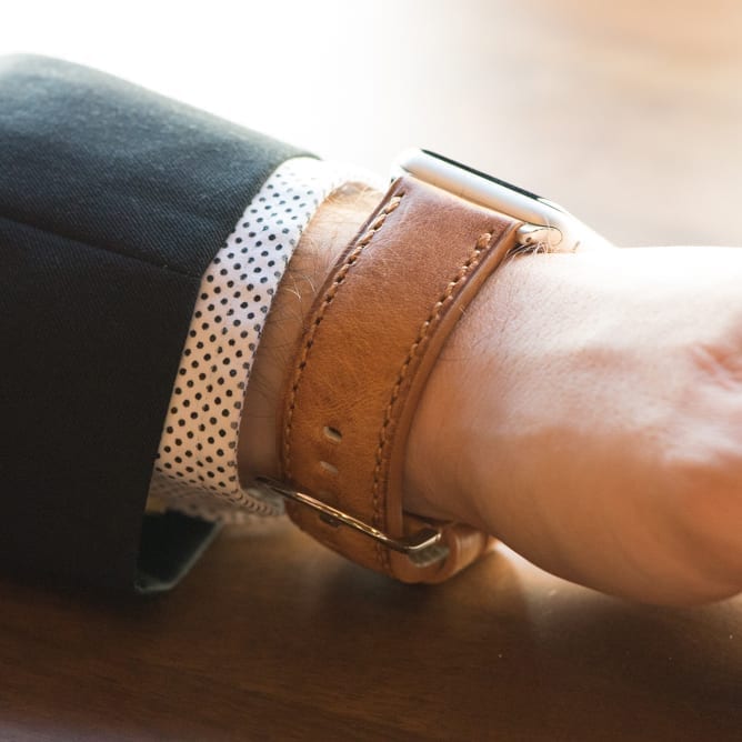 Saddle Worn Leather Bands for Apple Watch<sup>®</sup> (Gentlemen's) - Image 2