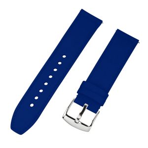 blue sailcloth watch band with stainless steel buckle