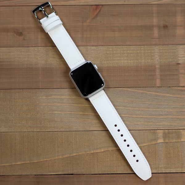 Light Blue Sailcloth Watch Band for Apple Watch on watch